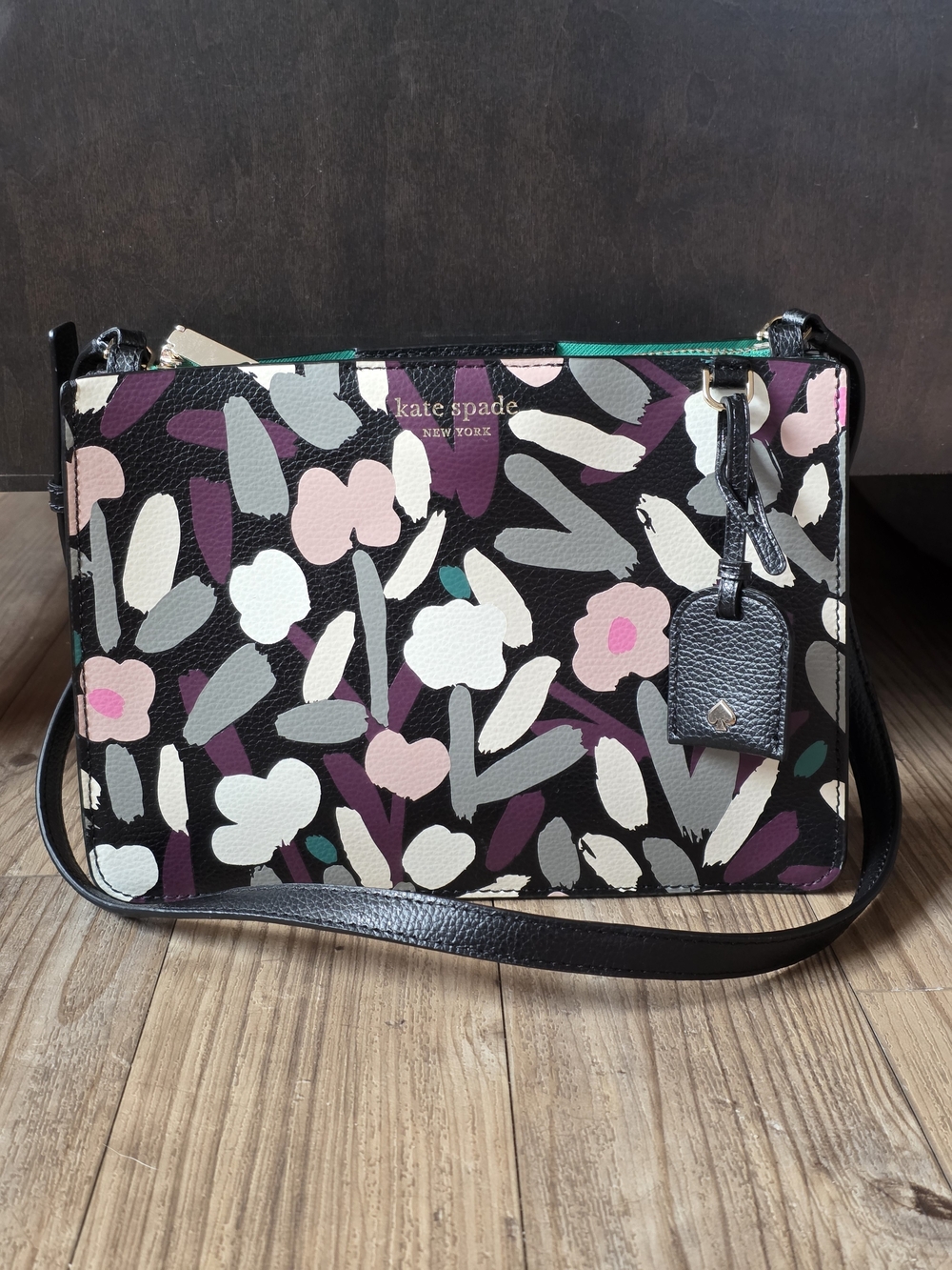 Kate Spade Black Floral Crossbody Bag